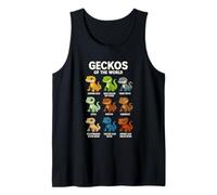 Camiseta Geckos of The World Diseño Reptiles Lagartos Camiseta sin Mangas