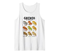 Camiseta Geckos of The World Diseño Reptiles Lagartos Camiseta sin Mangas