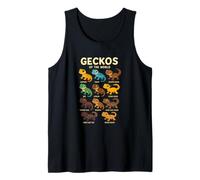 Camiseta Geckos of The World Diseño Reptiles Lagartos Camiseta sin Mangas