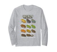 Camiseta Geckos of The World Diseño Reptiles Lagartos Manga Larga