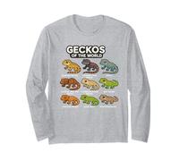 Camiseta Geckos of The World Diseño Reptiles Lagartos Manga Larga