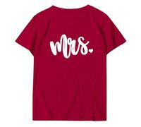 Camiseta genérica de manga corta impresa con un significado especial para el día de San Valentín entre personas del mismo sexo, rojo, M