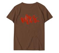 Camiseta genérica de manga corta impresa con un significado especial para el día de San Valentín entre personas del mismo sexo, marrón, XXL