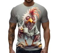 Camiseta genérica de manga corta para hombre, camiseta de fantasía con estampado de gallo en 3D, blusa humanística de cuello redondo, camisa de moda, camisa casual primavera verano camisas estilo