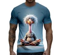 Camiseta genérica de manga corta para hombre, camiseta de fantasía con estampado de gallo en 3D, chaqueta humorística de cuello redondo, camisa de moda, primavera, verano, camisa casual de moda