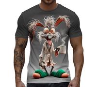 Camiseta genérica de manga corta para hombre, camiseta de fantasía con estampado de gallo en 3D, chaqueta humorística de cuello redondo, camisa de moda, primavera, verano, camisa casual de moda