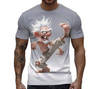 Camiseta genérica de manga corta para hombre, camiseta de fantasía con estampado de gallo en 3D, chaqueta humorística de cuello redondo, camisa de moda, primavera, verano, camisa casual de moda