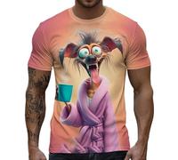 Camiseta genérica de manga corta para hombre, camiseta de fantasía con estampado de gallo en 3D, chaqueta humorística de cuello redondo, camisa de moda, primavera, verano, camisa casual de moda