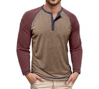 Camiseta genérica de manga larga, camiseta deportiva para hombre, cuello redondo y botones de corte delgado básico e informal para el día a día, de tejido suave y cómodo para otoño e invierno