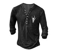 Camiseta genérica de manga larga para hombre, camisa de invierno para hombre de verano, estilo retro básico con botones y pequeños estampados Blusa