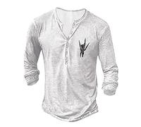 Camiseta genérica de manga larga para hombre, camisa de invierno para hombre de verano, estilo retro básico con botones y pequeños estampados Blusa