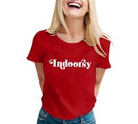 Camiseta genérica de manga larga para mujer camisetas sarcásticas para mujer con dichos divertidos camisetas gráficas fantasía para mujer, rojo, S