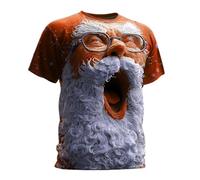 Camiseta genérica de Navidad fea para hombre, camiseta ridícula de Santa Claus para hombre, camisa impresa cara de Santa Claus, camisas de traje básicas otoño invierno suéteres Rigolos para hombres