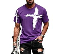Camiseta genérica Jesús estampada Cruz Hombre Punk Oversized Streetwear Camiseta deportiva de manga corta transpirable corte ajustado estilo hiphop para primavera verano muscle Tee grandes tallas