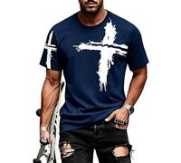 Camiseta genérica Jesús estampada Cruz Hombre Punk Oversized Streetwear Camiseta deportiva de manga corta transpirable corte ajustado estilo hiphop para primavera verano muscle Tee grandes tallas