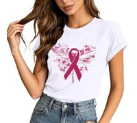 Camiseta genérica para el mes de concienciación sobre el cáncer de mama: una camiseta informal de apoyo para las personas que lo desean y aquellos que lo apoyan., blanco, XL