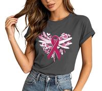Camiseta genérica para el mes de concienciación sobre el cáncer de mama: una camiseta informal de apoyo para las personas que lo desean y aquellos que lo apoyan., gris, XL
