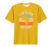 Camiseta genérica para hombre de manga corta negra historia month diseño africano Freedom Top Casual Mensaje Cultural Ropa de Conciencia, amarillo, M
