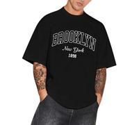 Camiseta genérica para hombre de verano grandes tamaños de manga corta corte suelto casual look vintage top básico chico streetwear ropa moderna XL, Le Noir, XL