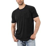 Camiseta genérica para hombre o verano de corte clásico con cuello redondo que ofrece un confort óptimo para la piel, Le Noir, XXXL