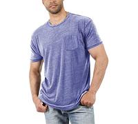 Camiseta genérica para hombre o verano de corte clásico con cuello redondo que ofrece un confort óptimo para la piel, morado, L