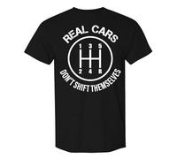 Camiseta genérica para hombres, los verdaderos coches no lo hacen a sí mismos, palo manual,Humorístico,mecánico de carreras de coches, Le Noir, XL
