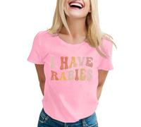 Camiseta genérica para mujer con mensaje cariñoso "Mi yerno es mi hijo favorito" camiseta casual de manga corta para mamá, rosa, L