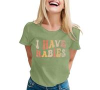 Camiseta genérica para mujer con mensaje cariñoso "Mi yerno es mi hijo favorito" camiseta casual de manga corta para mamá, verde, S