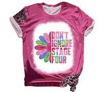 Camiseta genérica para mujer con mensaje de sensibilización de cáncer de mama, de algodón cómodo con impresión motivante para apoyo y solidaridad, verde, XL