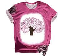 Camiseta genérica para mujer con mensaje de sensibilización de cáncer de mama, de algodón cómodo con impresión motivante para apoyo y solidaridad, gris, M