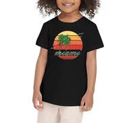 Camiseta genérica para niño, niña, verano, cocotero, puesta de sol, playa, Hawaii, manga corta, Tropical, top para adolescente, Le Noir, 9-10 Años
