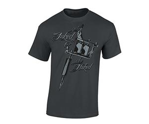 Camiseta: Get Inked Or Die Naked - Tattoo - Tatuaje/T-Shirt Unisex/Trabajo/Rock/Moto/Regalo para Tatuador (L)