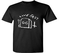 Camiseta Gg Allin Tombstone Mannen Live Fast Die, Negro , XL