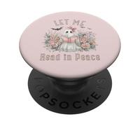 Camiseta Ghost Book Lover Let Me Read in Peace PopSockets PopGrip Adhesivo