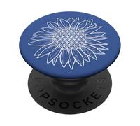 Camiseta Girasol Flor de la Vida, Geometría Sagrada PopSockets PopGrip Adhesivo
