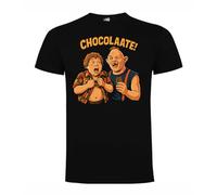 Camiseta Goonies Chocolate - Slot y Gordi - Camiseta Divertida Retro para Fans de los 80 (FR/ES, Letras, XL, Regular, Regular, Negro)