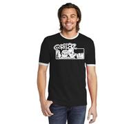 Camiseta Gorillaz Grupo Rock conciertos música Festival (FR/ES, Letras, S, Regular, Regular, Negro/Blanco)