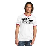 Camiseta Gorillaz Grupo Rock conciertos música Festival (FR/ES, Letras, XL, Regular, Regular, Blanco/Rojo)