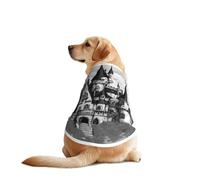 Camiseta gótica con estampado de cuento de hadas Castle04 para mascotas, chaleco suave y transpirable, ligero, elástico, para perros medianos
