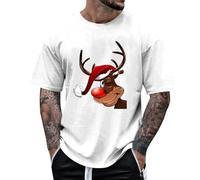 Camiseta gráfica con estampado de gallo para hombre de manga corta, ideal para deportes al aire libre, ropa informal relajada que combina diseño moderno con, Blanco, XL