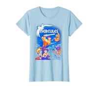 Camiseta gráfica con póster de la película Hércules de Disney y portada de DVD Camiseta, Mujer, Azul Bebé, XL