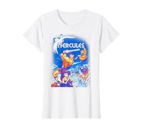 Camiseta gráfica con póster de la película Hércules de Disney y portada de DVD Camiseta, Mujer, Blanco, XL