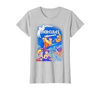 Camiseta gráfica con póster de la película Hércules de Disney y portada de DVD Camiseta, Mujer, Plata, XS