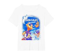Camiseta gráfica con póster de la película Hércules de Disney y portada de DVD Camiseta, Mujer tallas grandes, Blanco, 1XL Grande