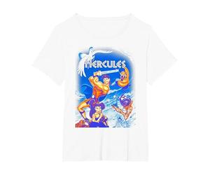 Camiseta gráfica con póster de la película Hércules de Disney y portada de DVD Camiseta, Mujer tallas grandes, Blanco, 2XL Grande