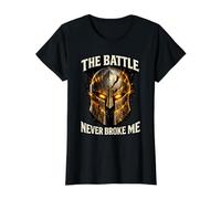 Camiseta gráfica de Armadura Vintage Probada en Batalla Nunca Rota Camiseta gráfica económica, Mujer, Negro, M