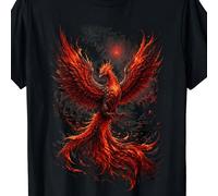 Camiseta gráfica de Fénix de Mítico para hombre, estampado de fantasía , estilo streetwear, ideal para uso diario y atuendos de festival