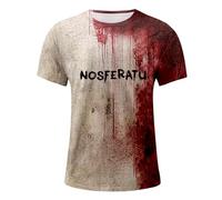 Camiseta gráfica de Halloween con letras de sangre de terror para hombre