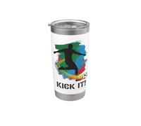 Camiseta gráfica de silueta de jugador de fútbol Kick It para fanáticos Vaso térmico de acero inoxidable de doble pared