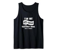Camiseta gráfica I'm Not Anti-Social I'm Selectively Camiseta sin Mangas